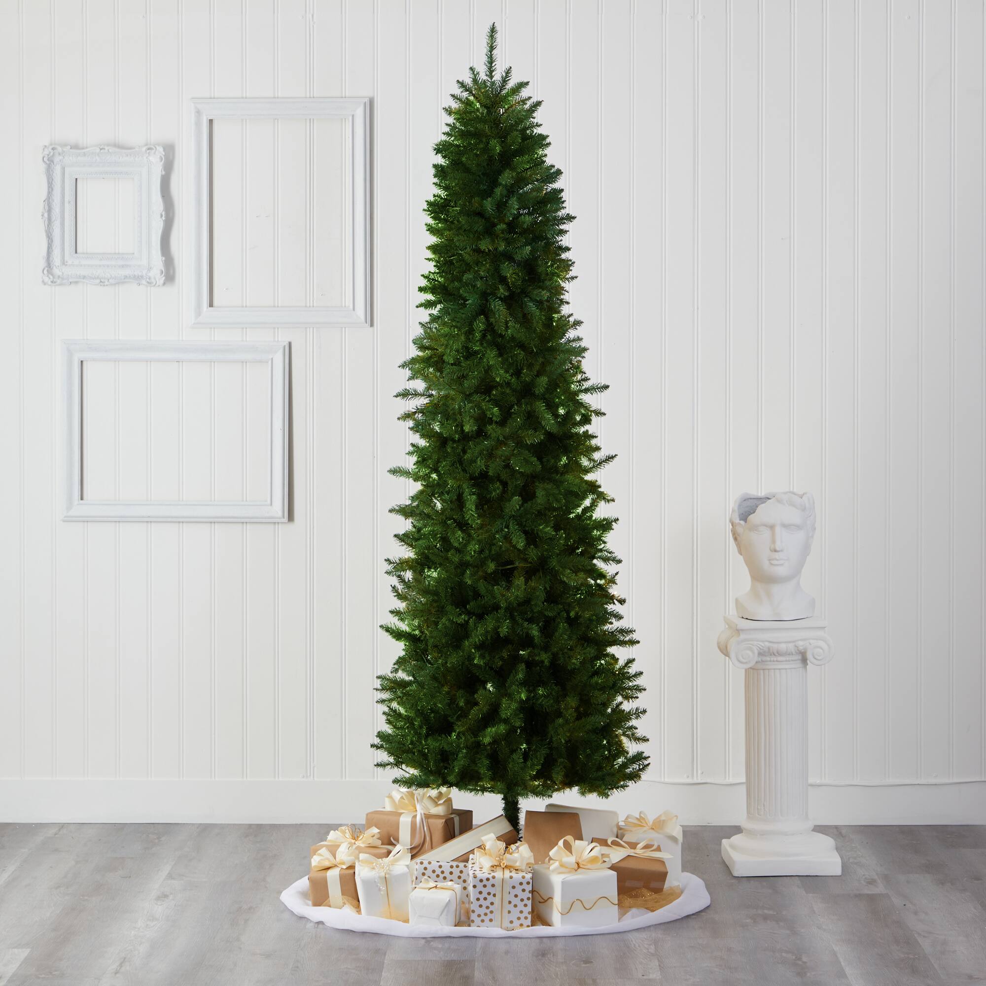 8ft. Unlit Slim Green Mountain Pine Artificial Christmas Tree